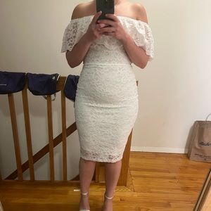 Windsor gently used off the shoulder white dress